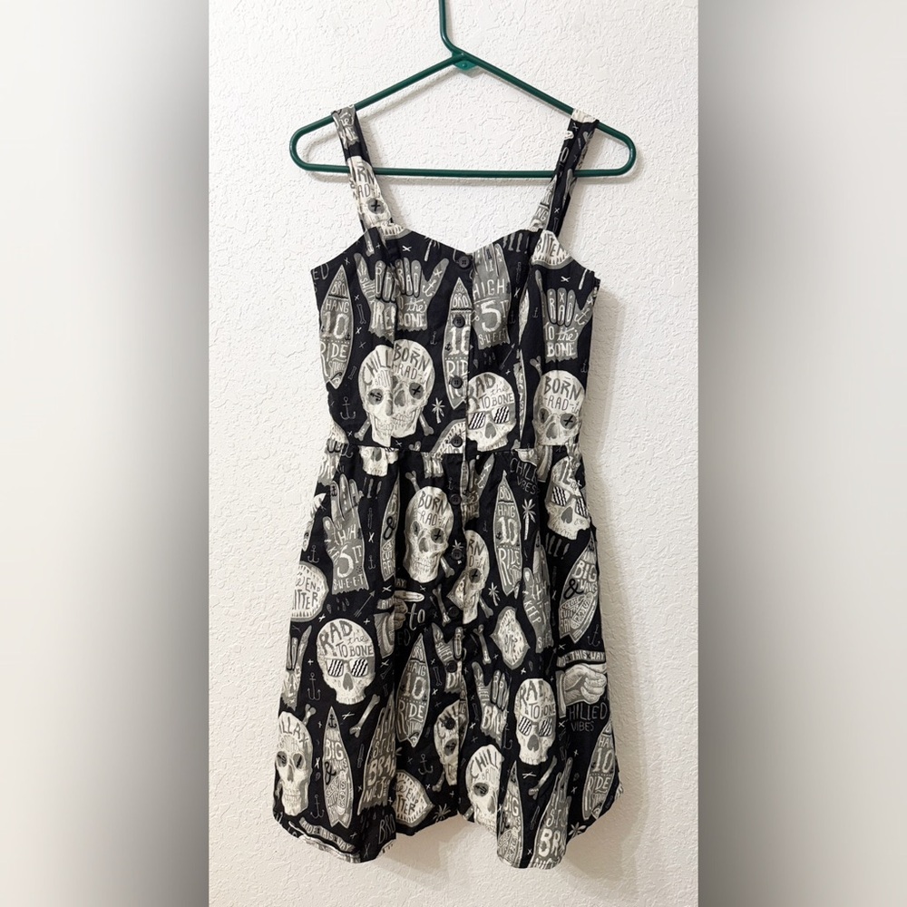 Mytherea Edgy Black and White Skull Print Mini Dress - M
